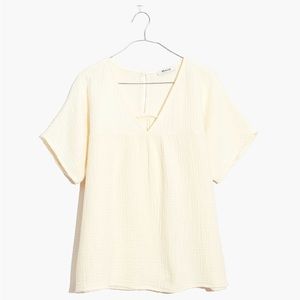 Madewell Women’s Crinkle Gauze Rhyme Top Antique Cream M